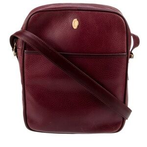 Cartier Crossbody Bag Burgundy Leather Gold-Tone Hardware